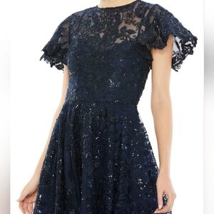 Mac Duggal Cap Sleeve Embroidered Gown